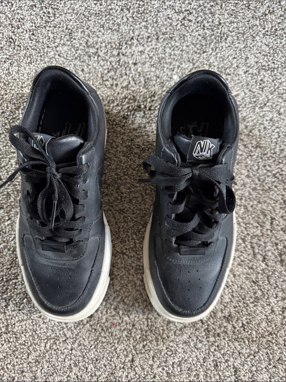 NK Black Low-Top Sneakers with White Sole